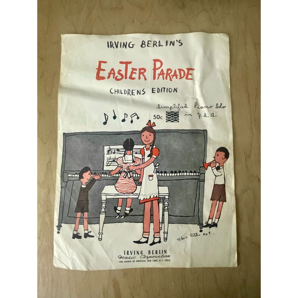 Vintage Easter Parade Sheet Music Irving Berlin Childrens Piano Solo 1933 Rare